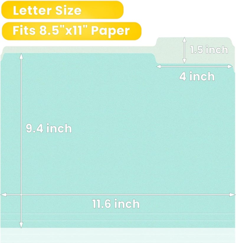 SUNEE File Folders, 18 Pack Manilla Folders 8.5 x 11, Colored File Folders Home Office School Supplies for Documents Files Paper, 6 Soft Colors - Image 2